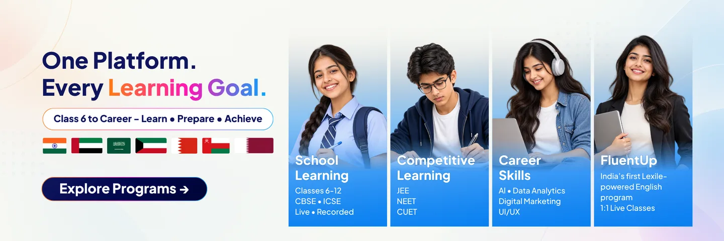One Platform. Every Learning Goal. School, competitive, career skills and FluentUp